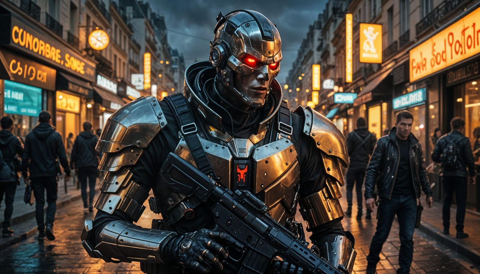 Cyborg Vampires in Paris: Hyperrealistic Concept Art