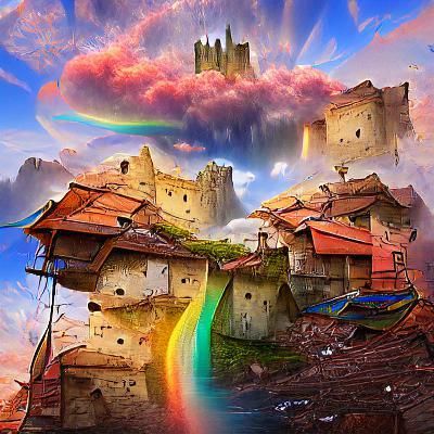 Fantasy Medieval Cityscape: Digital Art