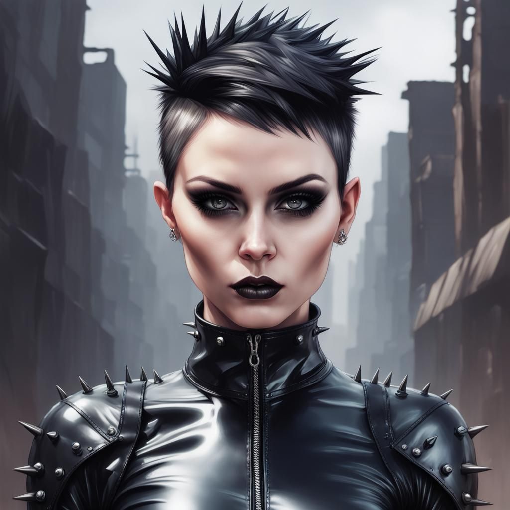 Gothic Woman Portrait in Post-Apocalyptic Style