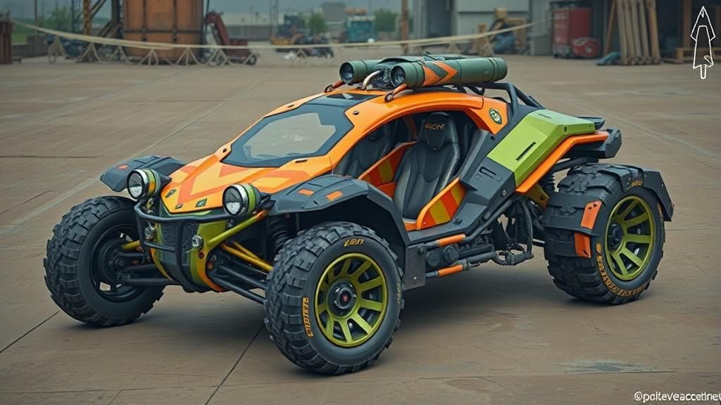 Cyberpunk Bubble Buggy with Orange Chevrons