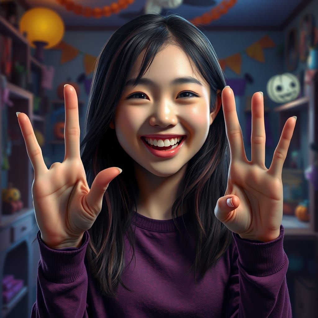 Mischievous Girl Pretending to be a Ghost