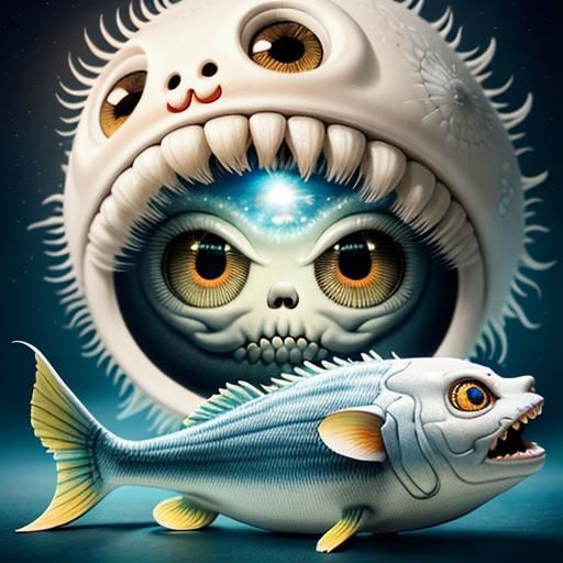 Surreal Chibi Mouse Creature in Sunshine