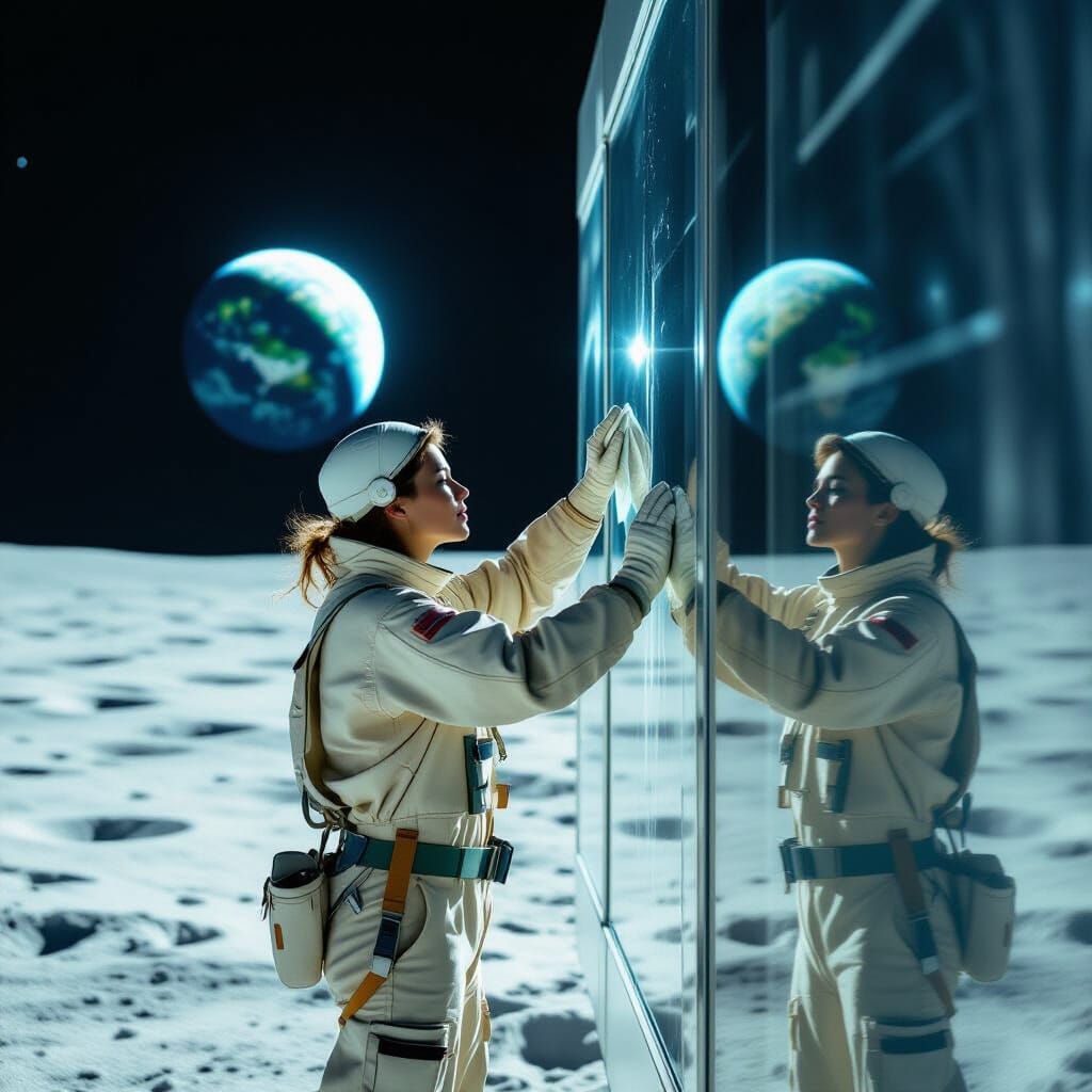 Lunar Window Washer with Earth View
