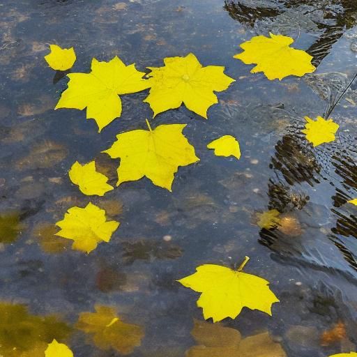 Moonlit Alley: Macro Photo of Maple Leaves