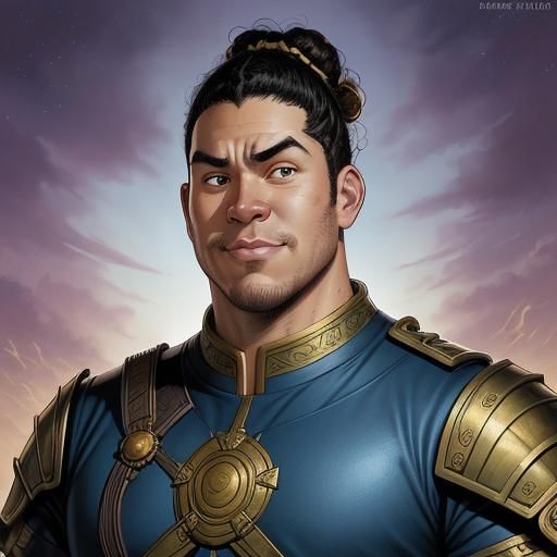 Fantasy Paladin with Curly Hair in Comic Book Art