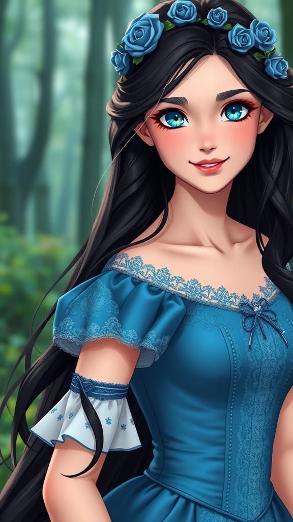 Enchanting Medieval Fantasy Maiden in Mystical Woods