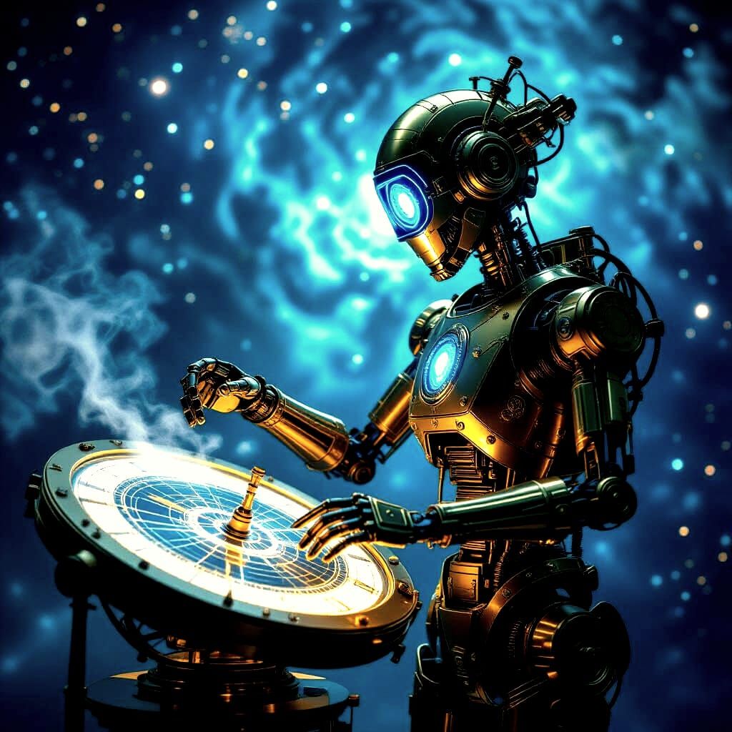 Steampunk Automaton Charts Constellations: Cinematic Digital...