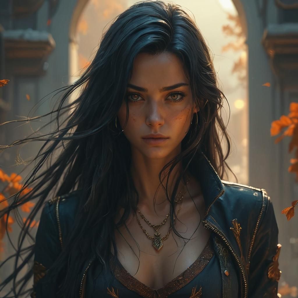 Fantasy Woman in Modern Clothing, Dramatic Lighting