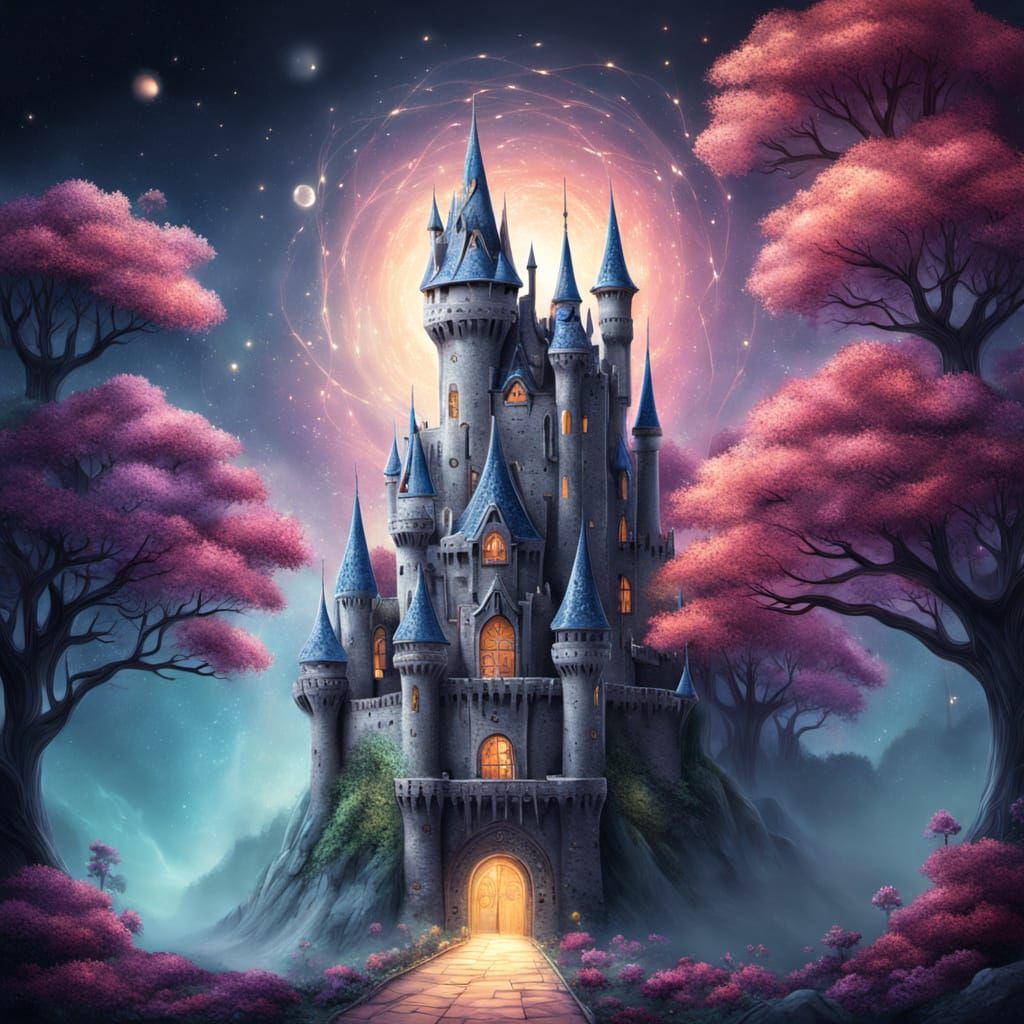 Surreal Castle Transformation Made of Pencils