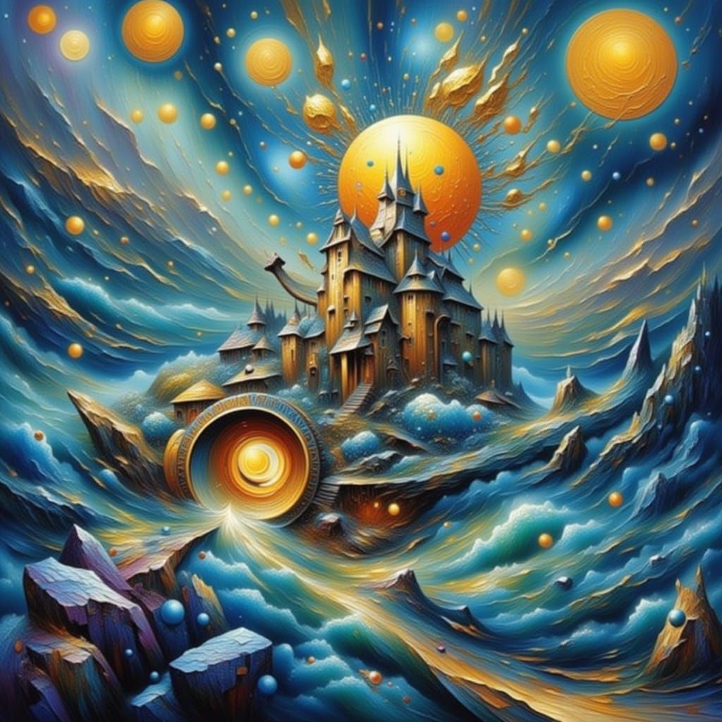 Abstract Impasto Painting with Vibrant Colors