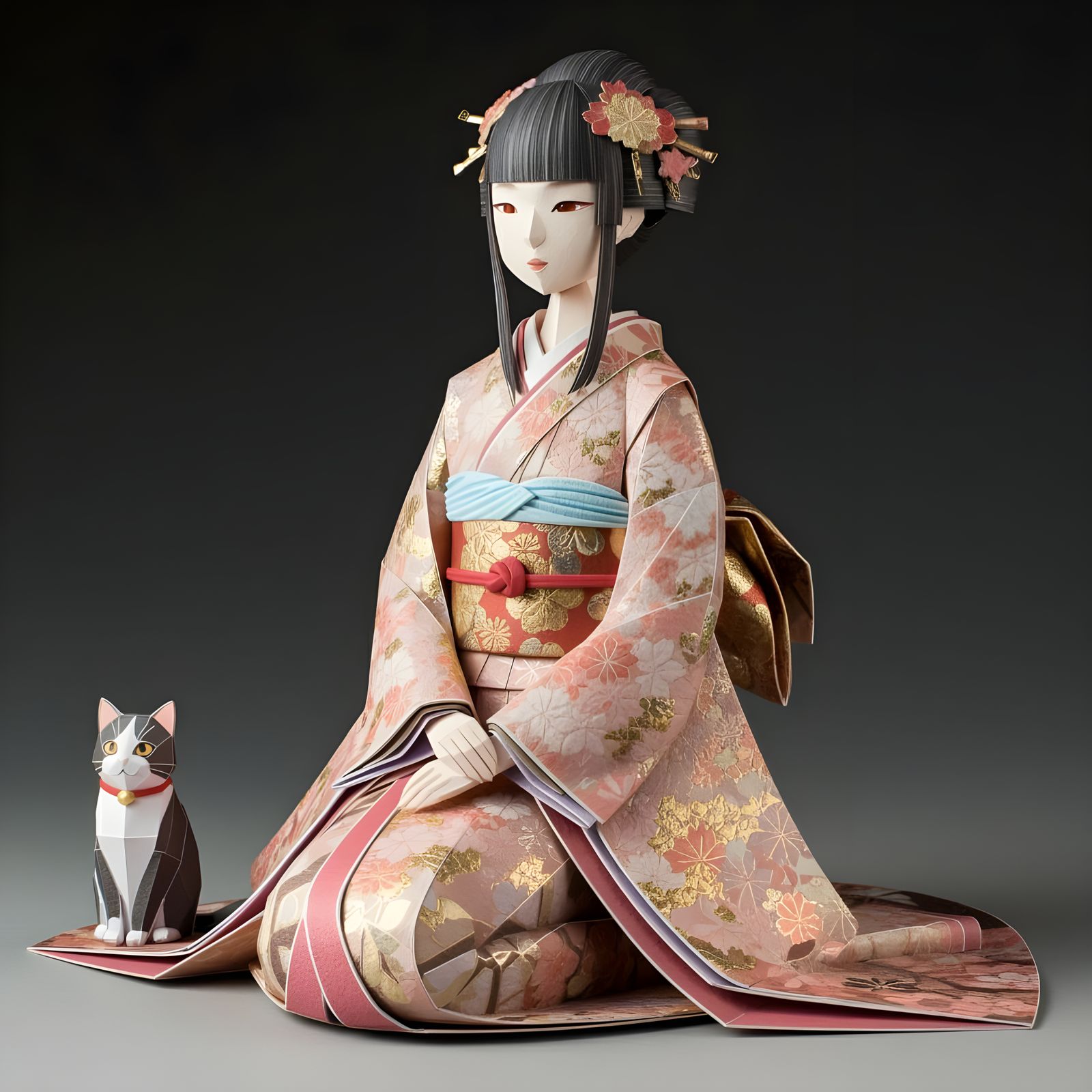 Washi Ningyo Paper Doll in Anime Style