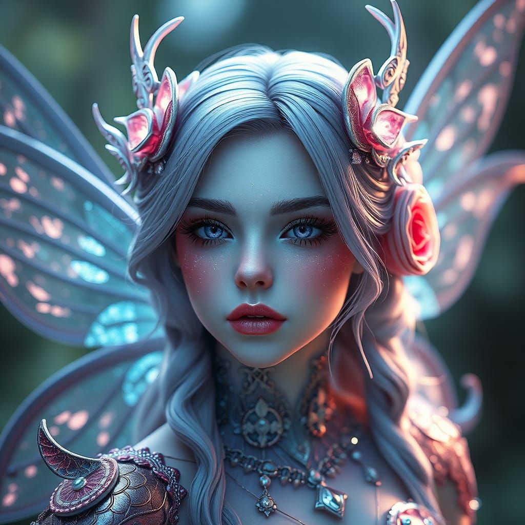 Hyperrealistic Fairy Queen in 3D Anime Art