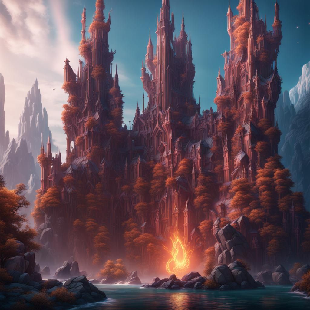 Crystal Castle: Detailed Fantasy Concept Art