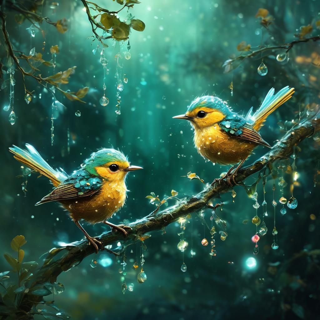 Stunning Fantasy Fairy Birds in a Dreamlike Scene