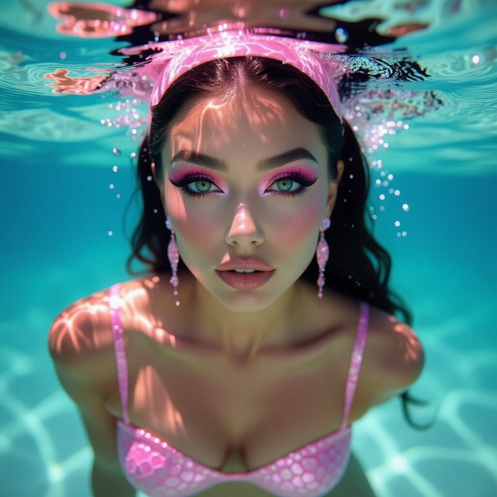 Hyperfemme Queen in Shimmering Swimwear