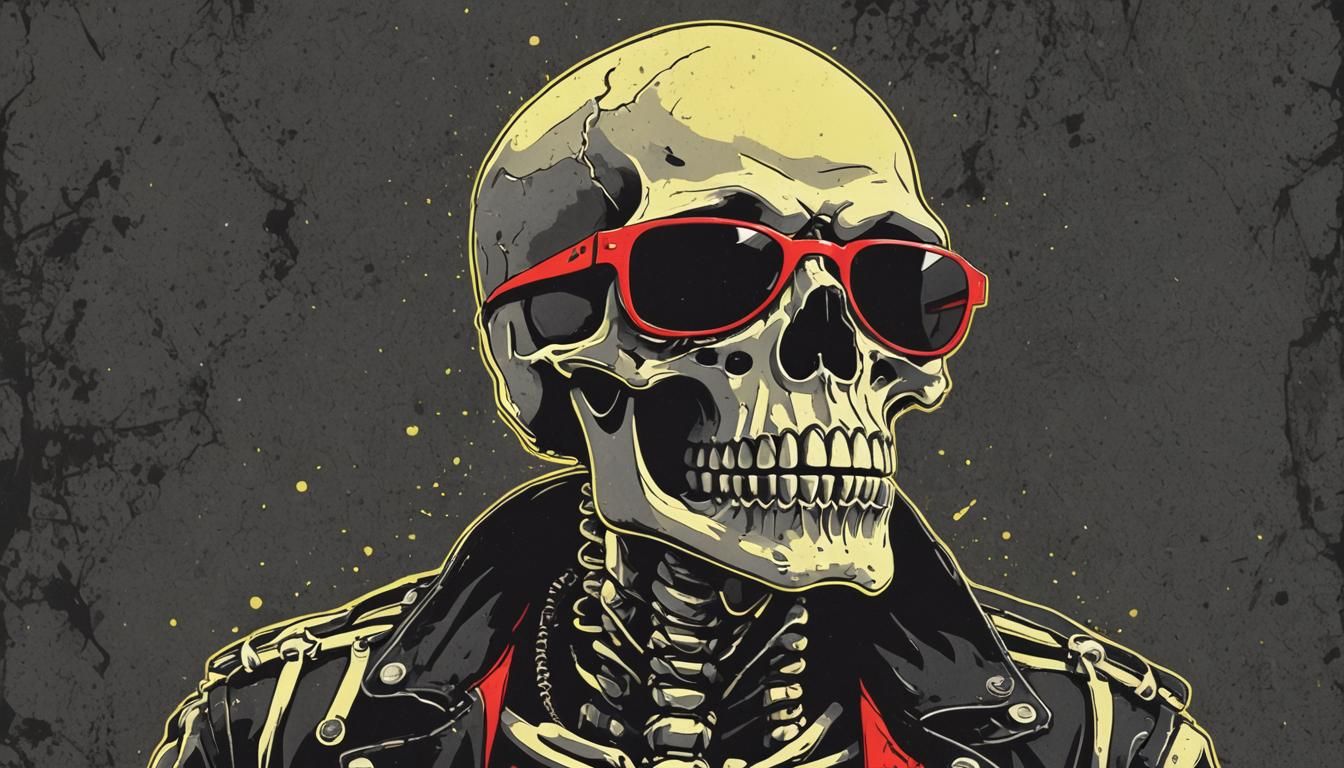 Skeleton with sunglasses