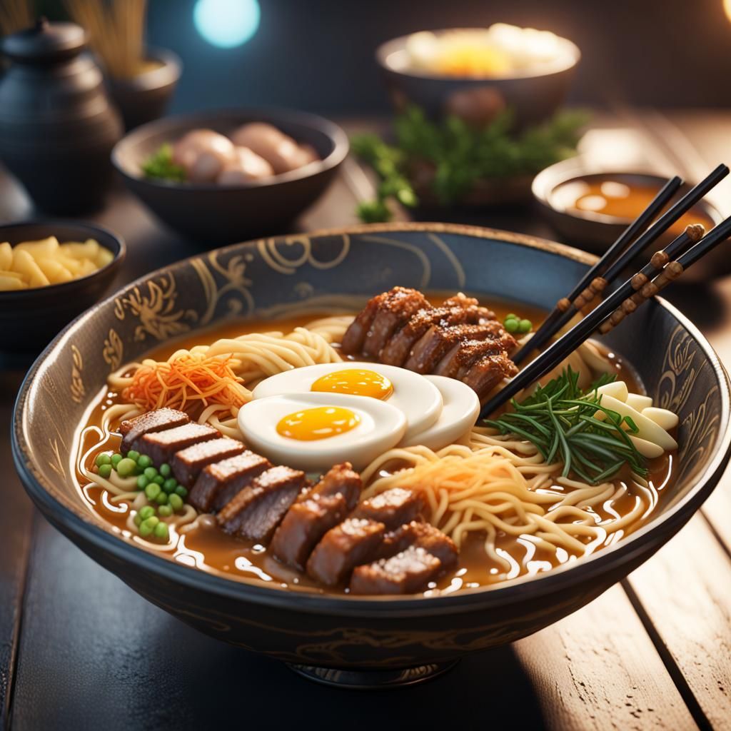 Epic 3D Ramen Bowl in Cinematic Style