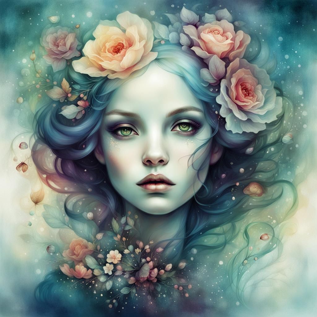 Ethereal Portrait in the Style of Dittmann and Silivonchik