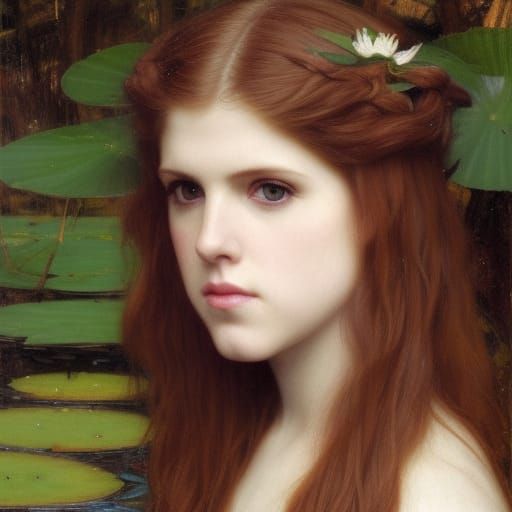 Mythical Nymphs in Pre-Raphaelite Style Portrait Art