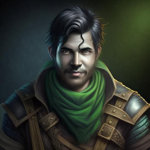 Blue-Skinned Blacksmith in Dungeons and Dragons Style