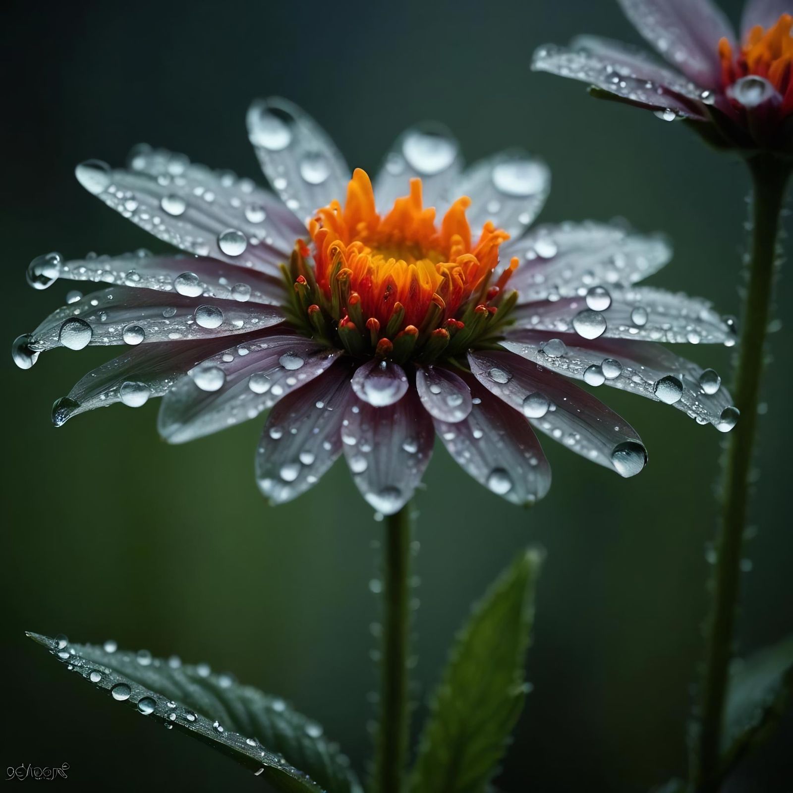 Dew-Kissed Flower: Photorealistic Industrial Edge