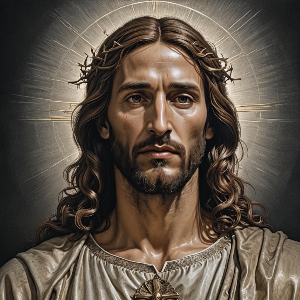 Hyperrealistic Portrait of Jesus Christ in Renaissance Style