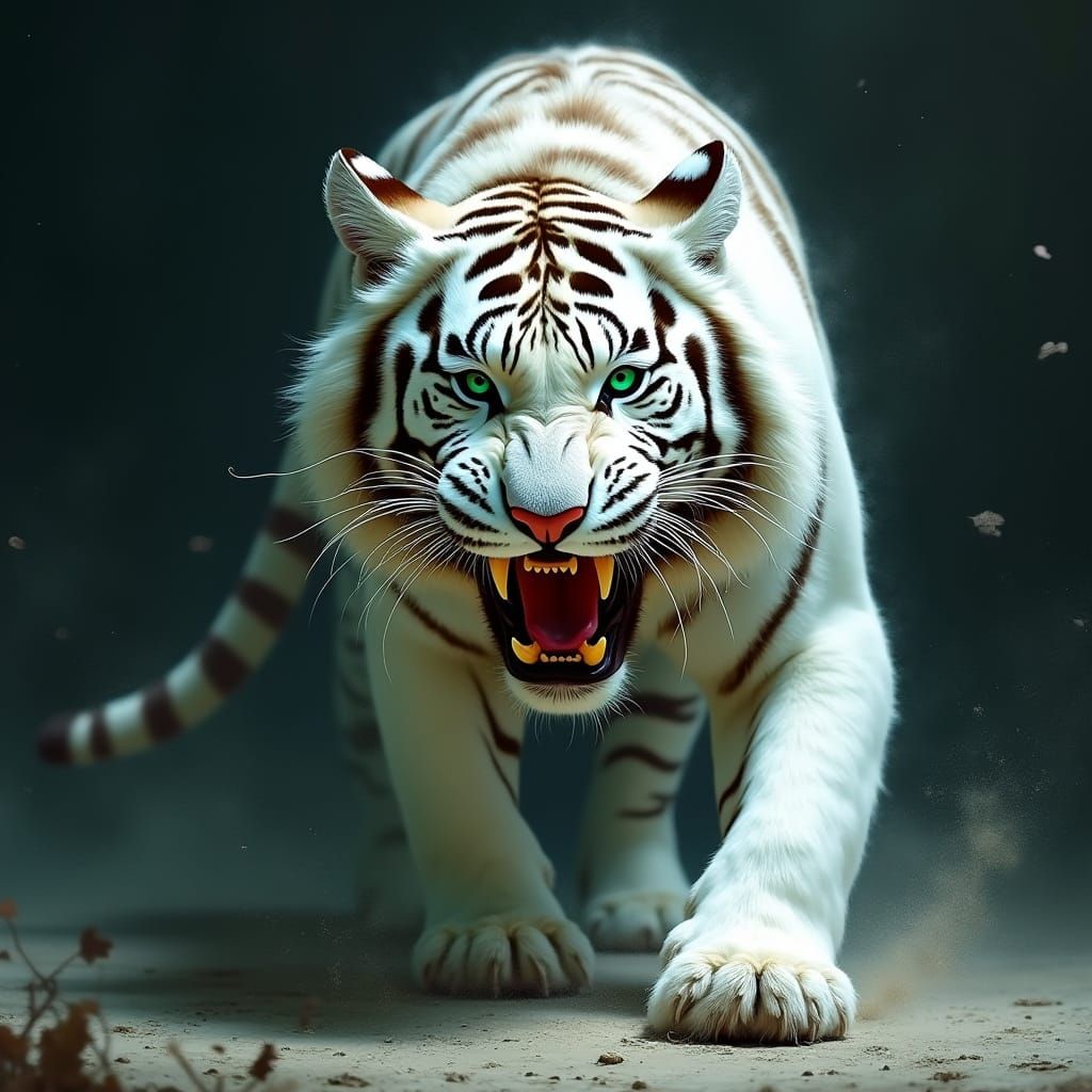 Fierce White Tiger Unleashes Fury