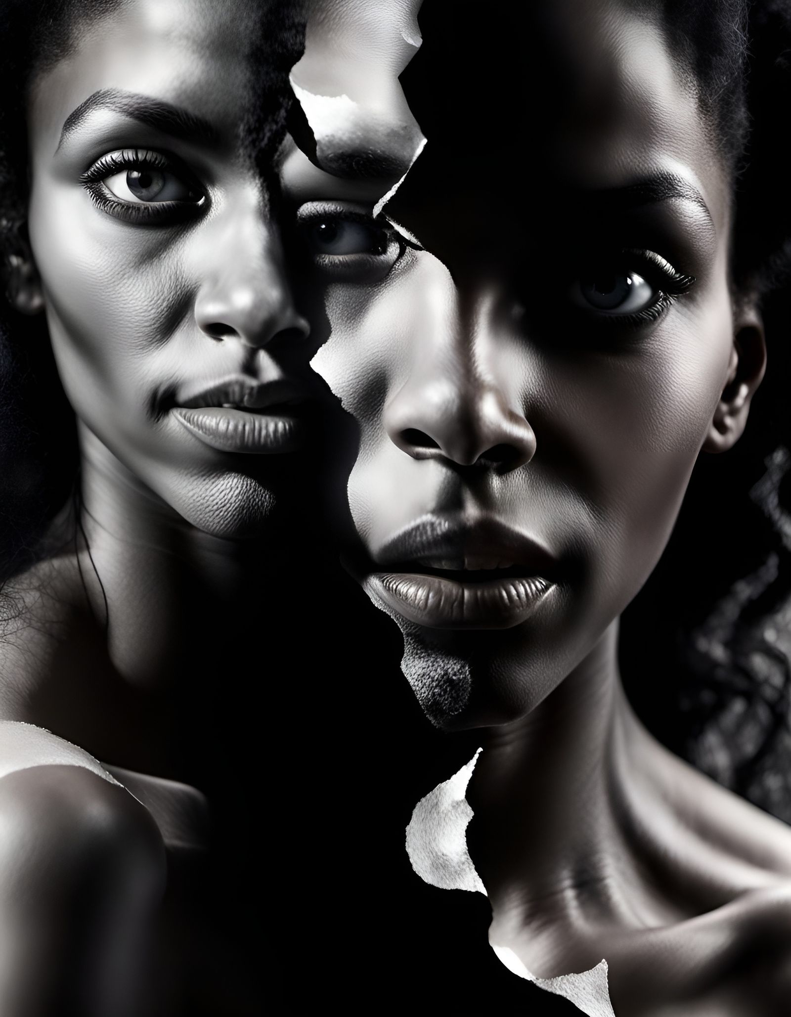 Jekyll and Hyde: Fractured Double Exposure Portrait