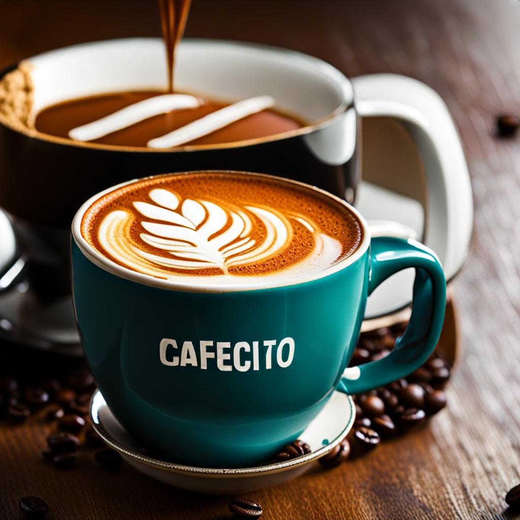 Close-up of a Mug with "Cafecito" Typography