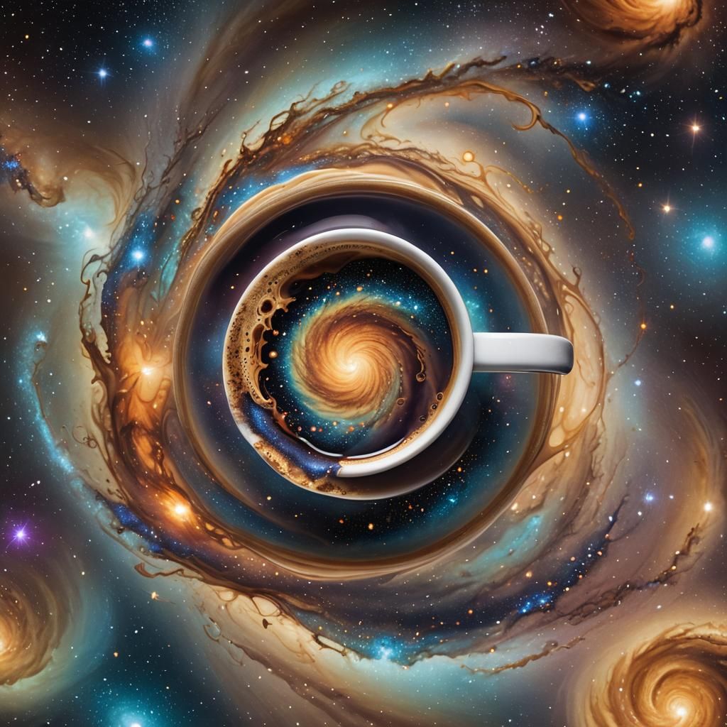 Cosmic Coffee Cup: A Galaxy in Fantasy Art