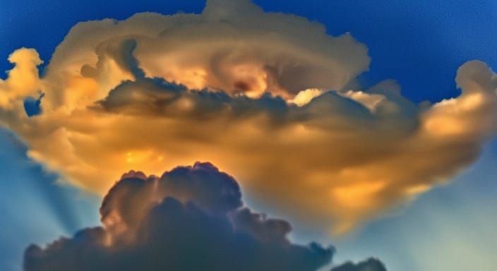 Dragon Cloud Formation with Aurora Borealis Effect