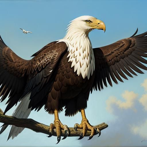 Vulture in Oil Painting Style