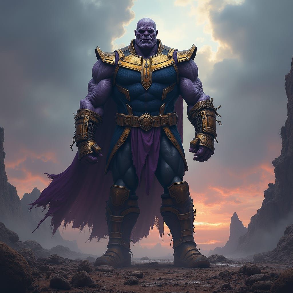 Ominous Titan Standing Tall in Post-Apocalyptic Wasteland