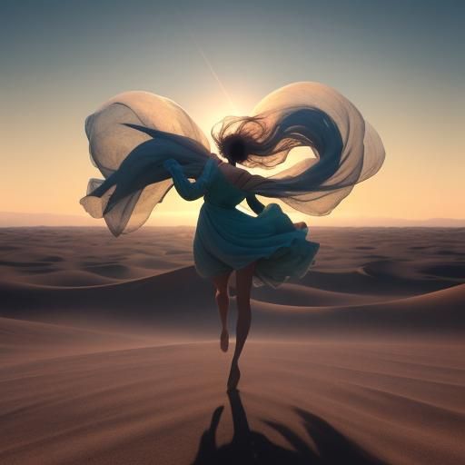 Ethereal Dust Desert Landscape in Abstract Expressionism