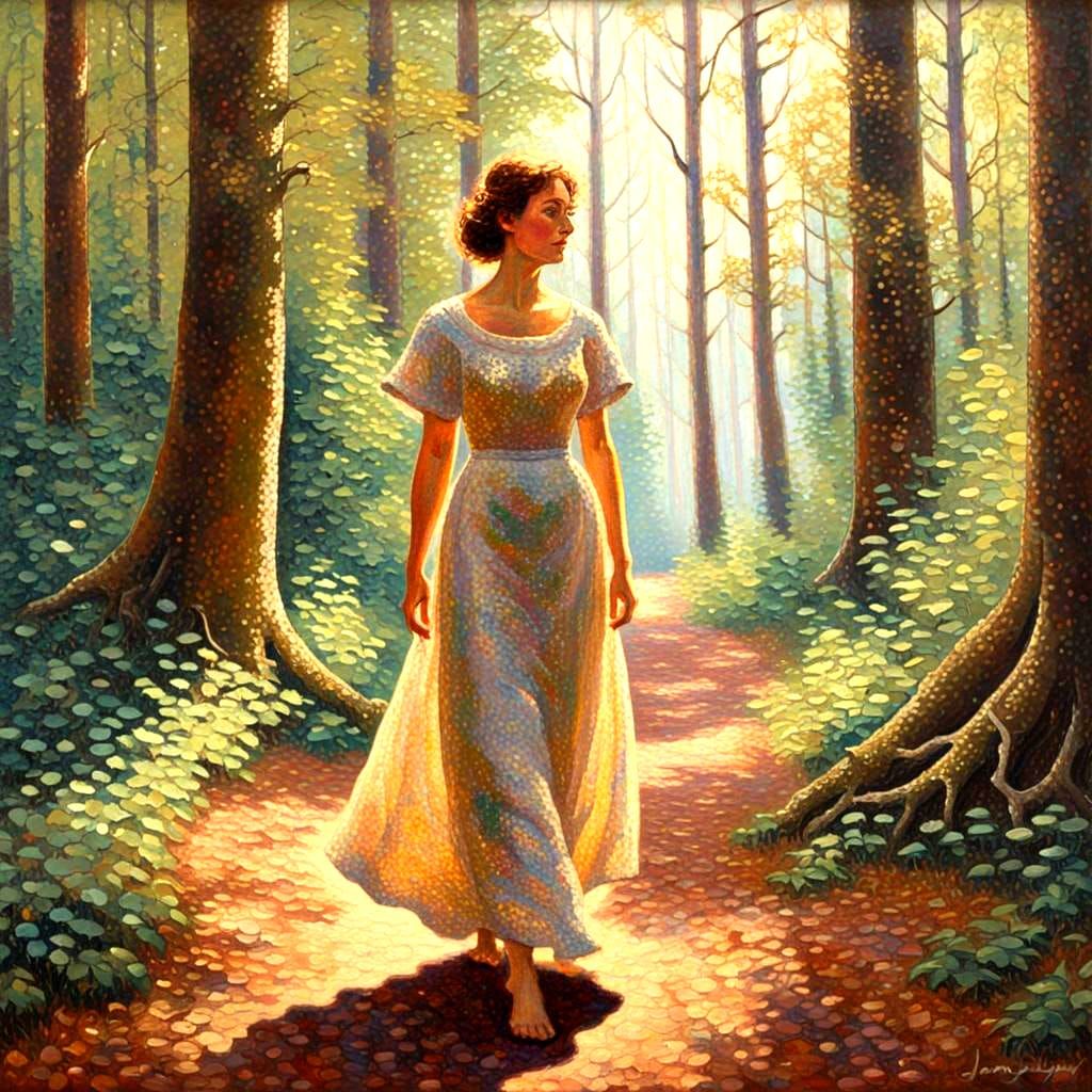 Pointillism Oil Painting in Gurney Style