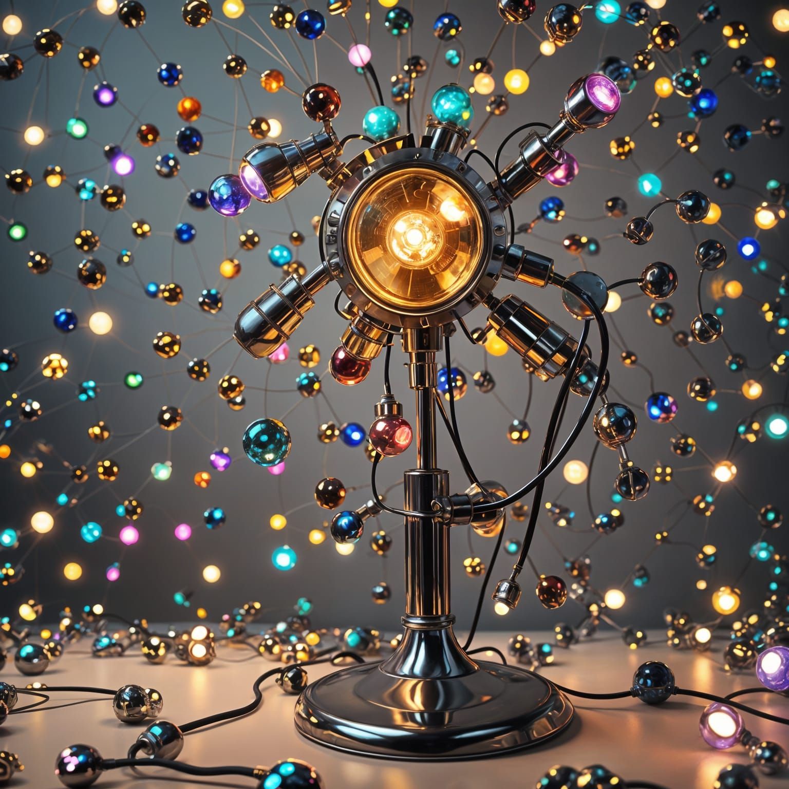 Futuristic Mid-Century Office Lamp in 4K