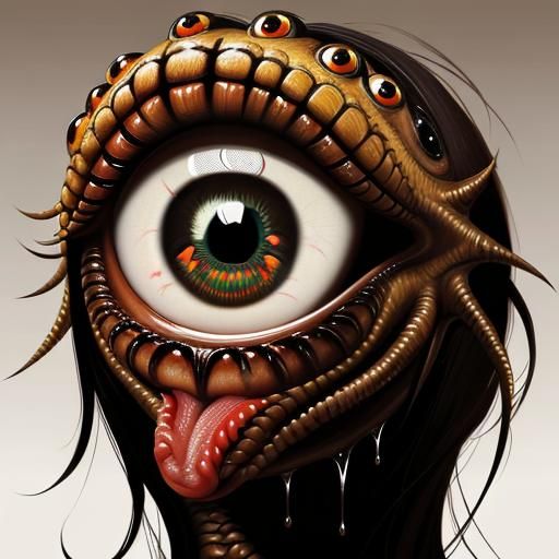 Surreal Horse with Eyes: Lowbrow Digital Art