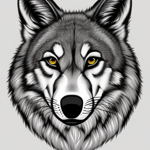 Cute cartoon wolf, vintage cartoon style, drawing