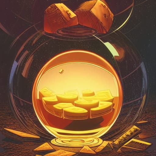 Cheese in Crystal Ball: Comic Book Art