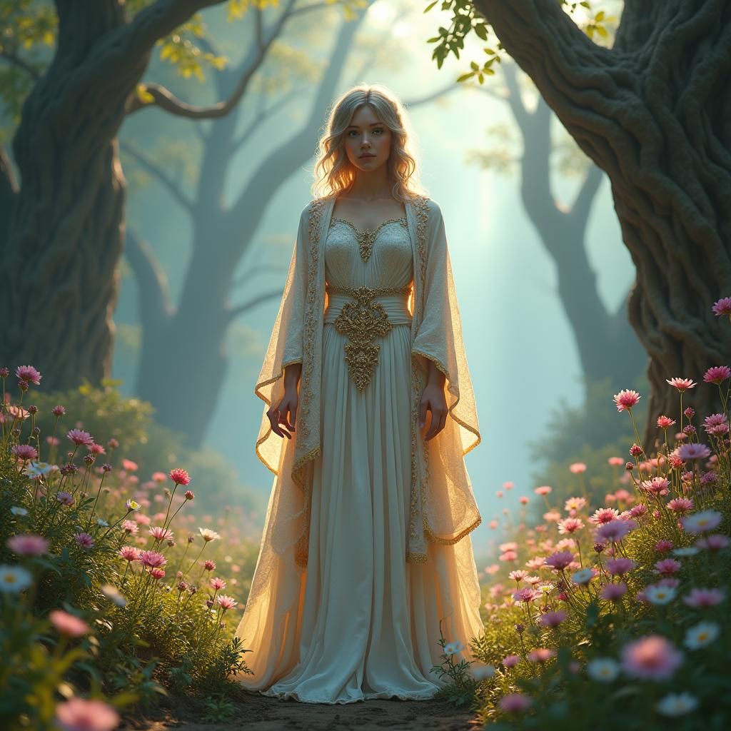 Majestic Autistic Woman in Fantasy World