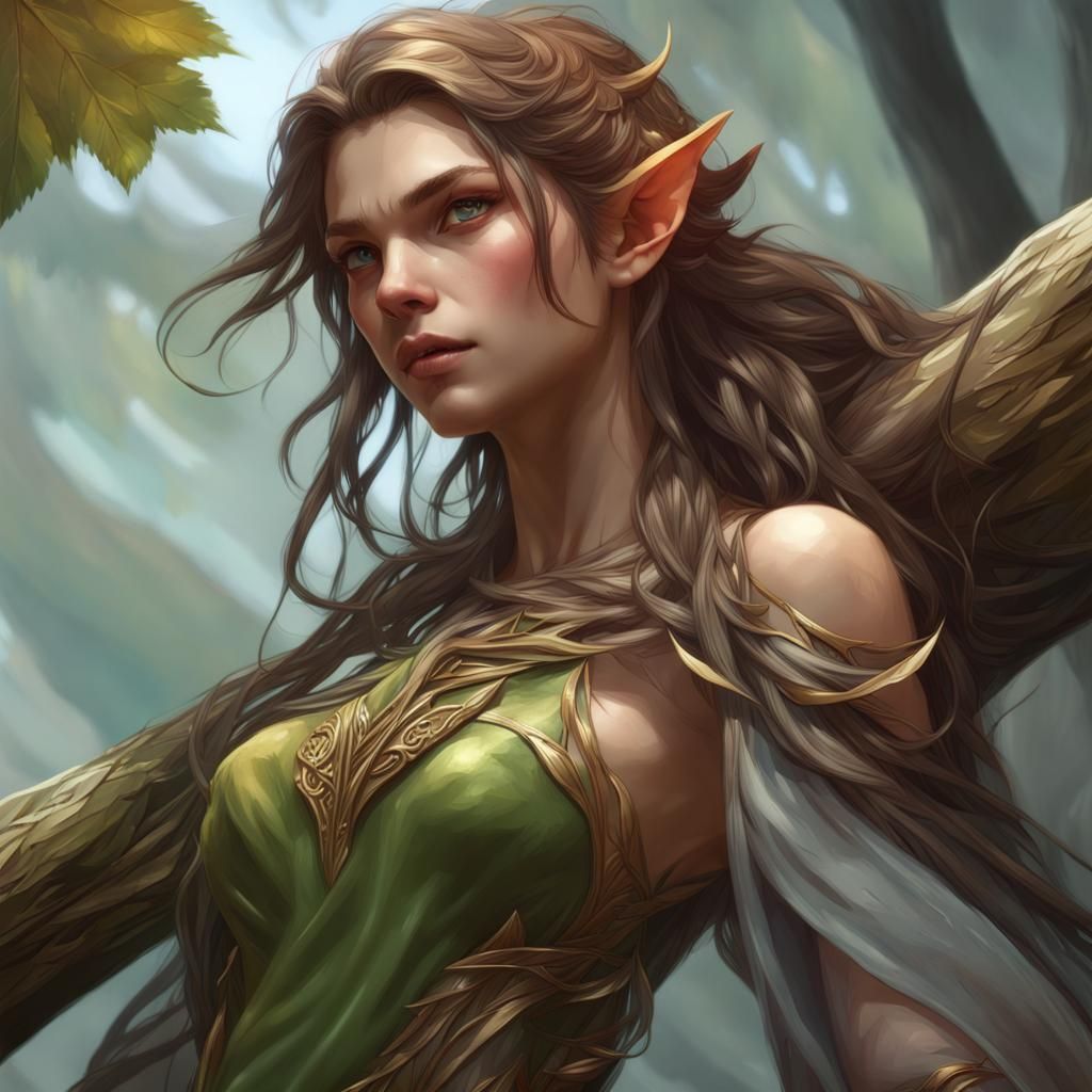 Detailed Portrait of an Earth Elf in Digital Art