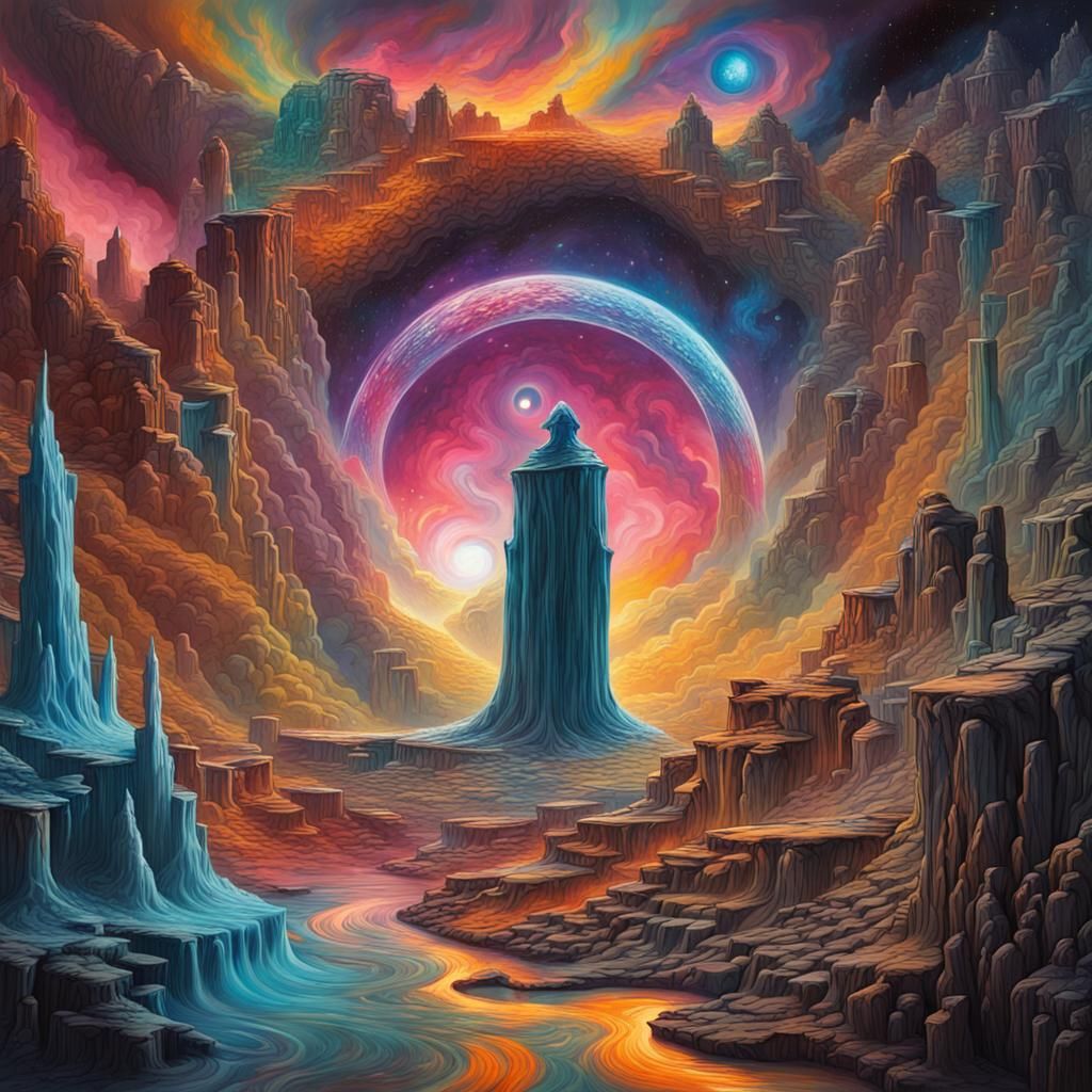 Lord of the Rings in Cosmic Nebula, Graffiti Art