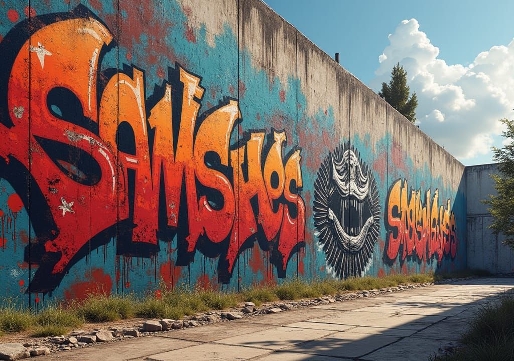 Banksy-Inspired Graffiti Art in Matte Painting Style