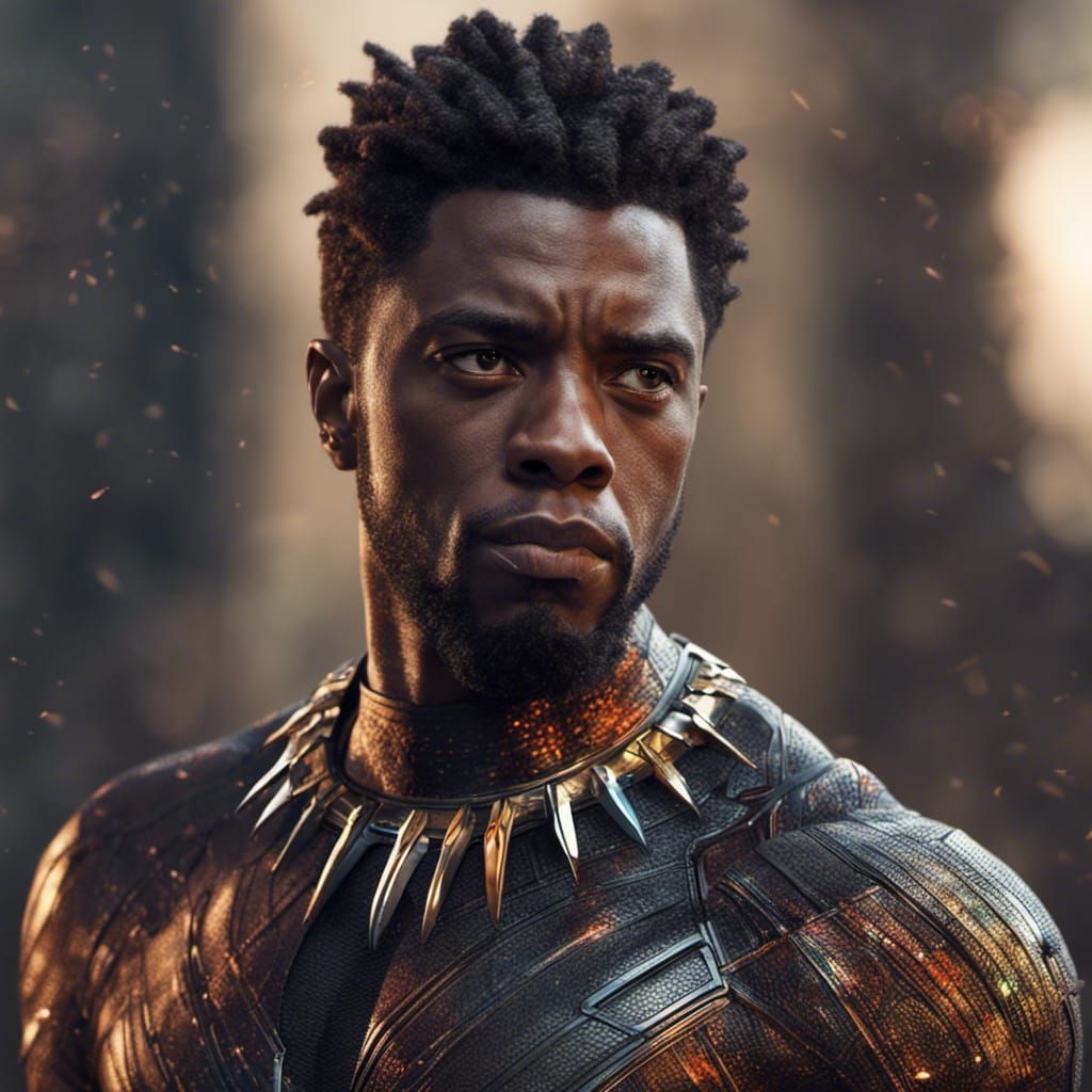 Hyperrealistic Black Panther Glare Pose in Cinematic Lightin...
