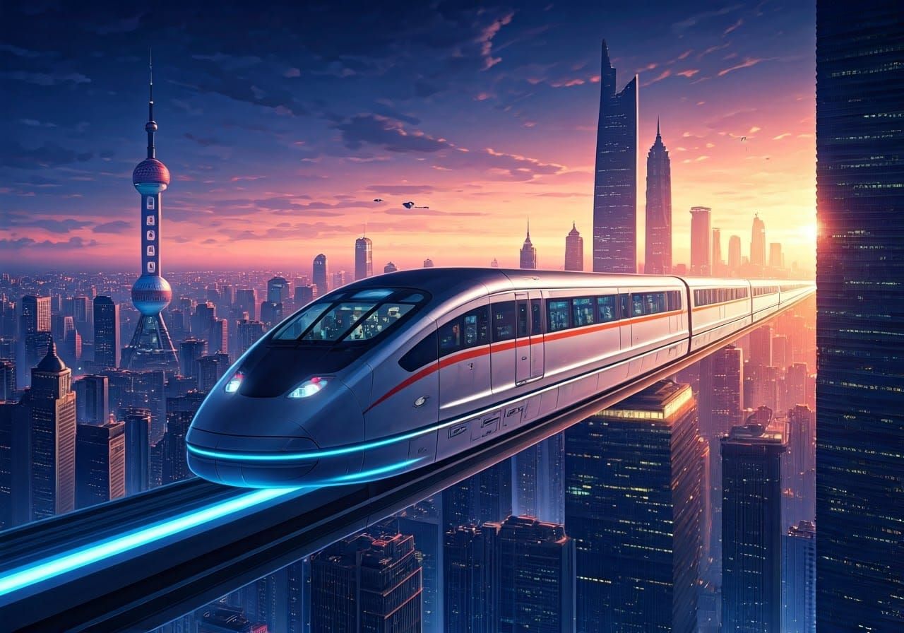 Anime-Inspired Maglev Train Dragon Soars Through Futuristic ...