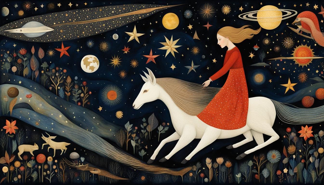 Dreamy Galaxy: Mythical Creatures in Infinite Space