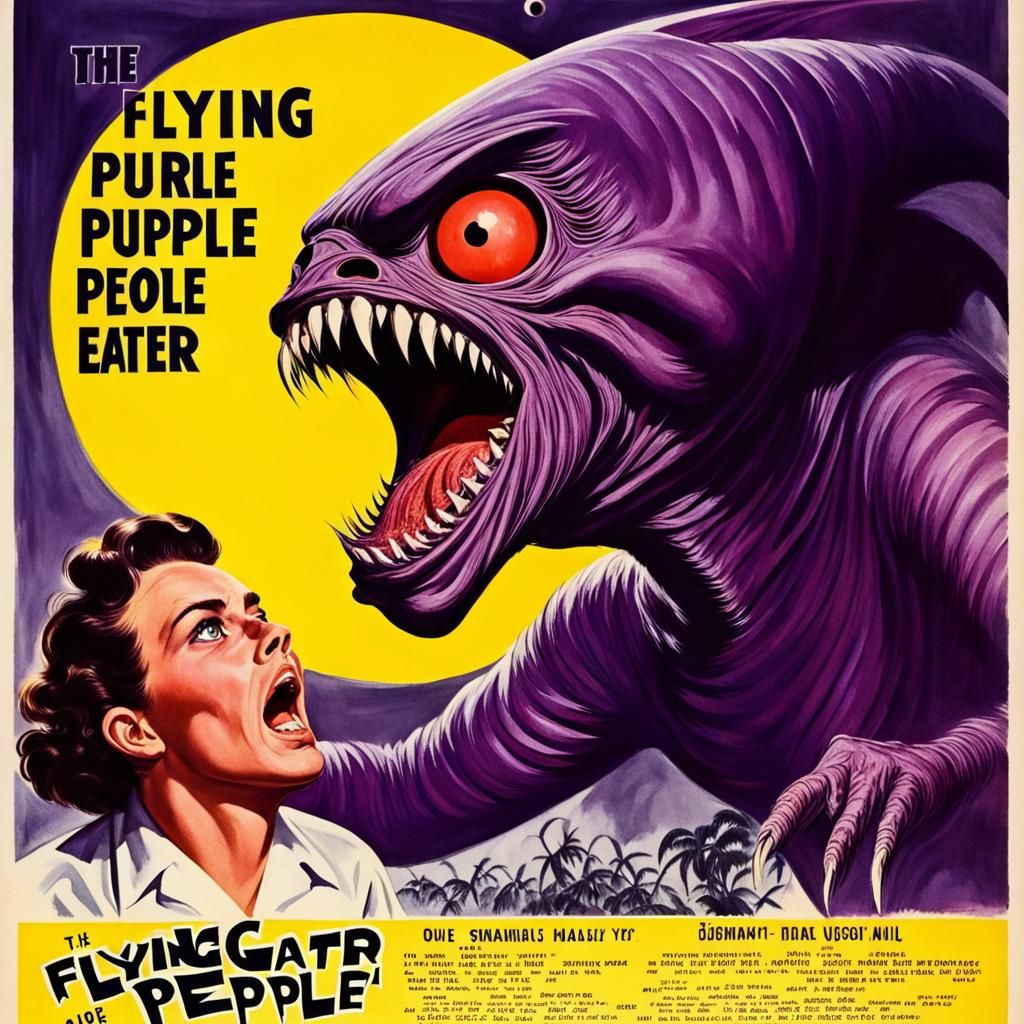 Terrifying 1950s Movie Poster: Flying Purple People Eater