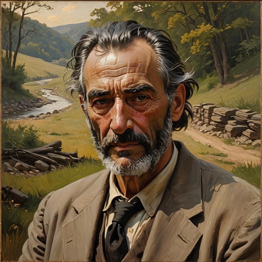 Realistic Portrait of Man in Traditional Jewish Attire