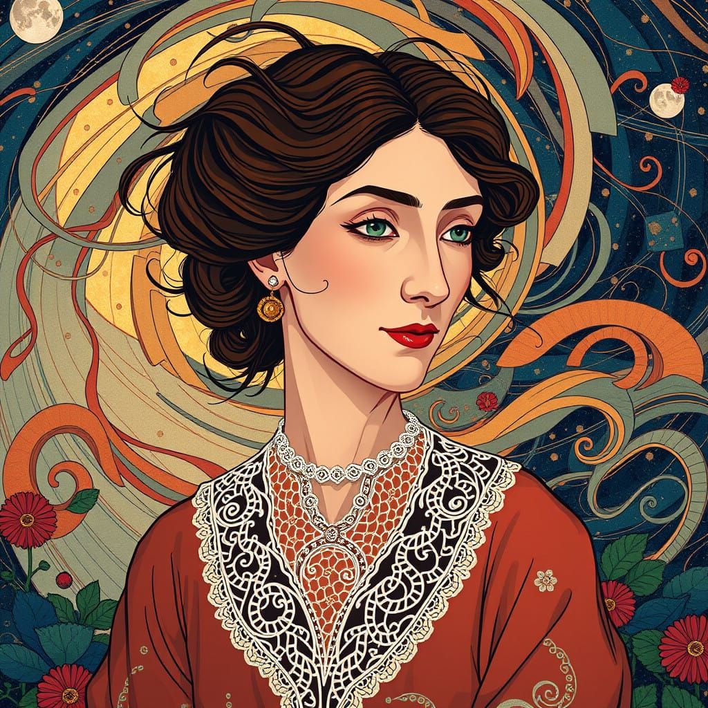 Vorticist Nouveau Portrait of a Lost Literary Muse