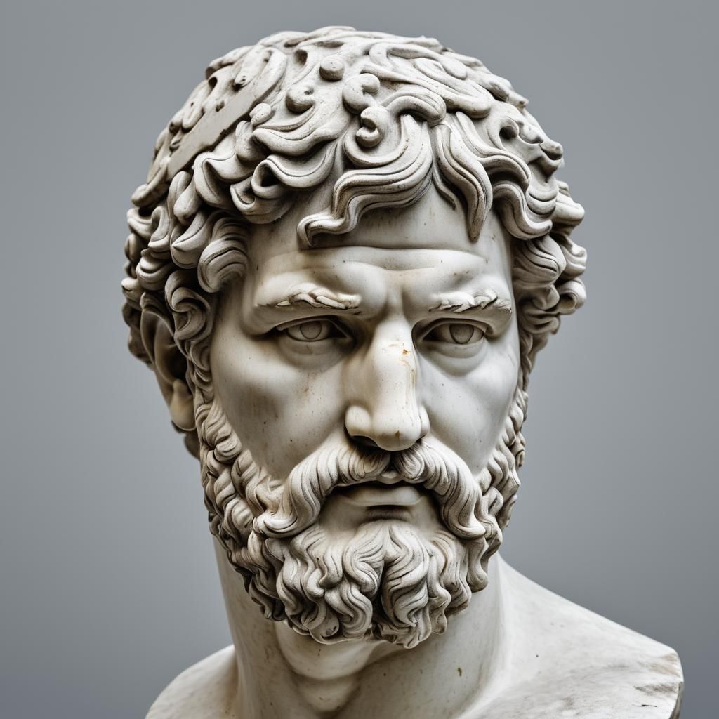 Hadrian Head Sculpture Close-Up